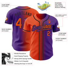 Load image into Gallery viewer, Custom Purple Orange-Black Authentic Gradient Fashion Baseball Jersey
