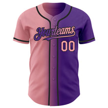 Load image into Gallery viewer, Custom Purple Medium Pink-Black Authentic Gradient Fashion Baseball Jersey
