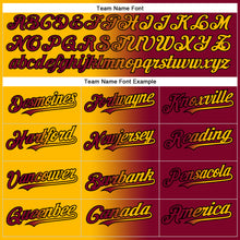 Load image into Gallery viewer, Custom Maroon Gold-Black Authentic Gradient Fashion Baseball Jersey

