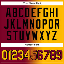 Load image into Gallery viewer, Custom Maroon Gold-Black Authentic Gradient Fashion Baseball Jersey
