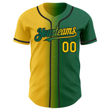 Load image into Gallery viewer, Custom Kelly Green Yellow-Black Authentic Gradient Fashion Baseball Jersey
