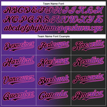 Load image into Gallery viewer, Custom Black Purple-Pink Authentic Gradient Fashion Baseball Jersey
