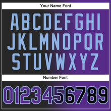 Load image into Gallery viewer, Custom Black Purple-Light Blue Authentic Gradient Fashion Baseball Jersey
