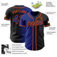 Load image into Gallery viewer, Custom Black Royal-Orange Authentic Gradient Fashion Baseball Jersey
