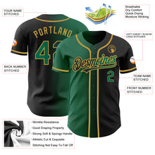 Load image into Gallery viewer, Custom Black Kelly Green-Old Gold Authentic Gradient Fashion Baseball Jersey
