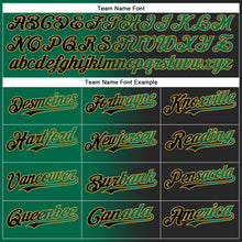 Load image into Gallery viewer, Custom Black Kelly Green-Old Gold Authentic Gradient Fashion Baseball Jersey

