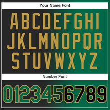 Load image into Gallery viewer, Custom Black Kelly Green-Old Gold Authentic Gradient Fashion Baseball Jersey
