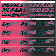 Load image into Gallery viewer, Custom Black Neon Pink-Teal Authentic Gradient Fashion Baseball Jersey
