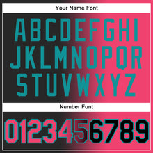 Load image into Gallery viewer, Custom Black Neon Pink-Teal Authentic Gradient Fashion Baseball Jersey
