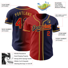 Load image into Gallery viewer, Custom Navy Red-Old Gold Authentic Gradient Fashion Baseball Jersey
