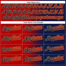 Load image into Gallery viewer, Custom Navy Red-Old Gold Authentic Gradient Fashion Baseball Jersey
