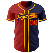 Load image into Gallery viewer, Custom Navy Red-Gold Authentic Gradient Fashion Baseball Jersey
