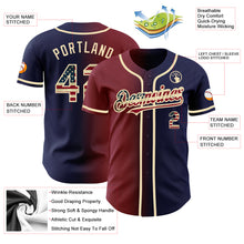 Load image into Gallery viewer, Custom Navy Vintage USA Flag Maroon-City Cream Authentic Gradient Fashion Baseball Jersey

