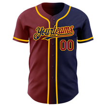 Load image into Gallery viewer, Custom Navy Maroon-Gold Authentic Gradient Fashion Baseball Jersey

