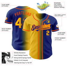 Load image into Gallery viewer, Custom Royal Yellow-Orange Authentic Gradient Fashion Baseball Jersey
