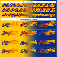 Load image into Gallery viewer, Custom Royal Yellow-Orange Authentic Gradient Fashion Baseball Jersey
