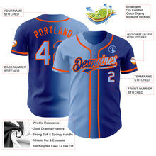 Load image into Gallery viewer, Custom Royal Light Blue-Orange Authentic Gradient Fashion Baseball Jersey
