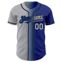 Load image into Gallery viewer, Custom Royal Gray-Black Authentic Gradient Fashion Baseball Jersey
