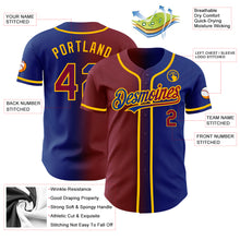 Load image into Gallery viewer, Custom Royal Maroon-Gold Authentic Gradient Fashion Baseball Jersey
