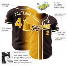 Load image into Gallery viewer, Custom Brown Gold-Cream Authentic Gradient Fashion Baseball Jersey
