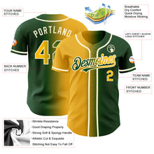 Load image into Gallery viewer, Custom Green Gold-Cream Authentic Gradient Fashion Baseball Jersey
