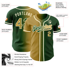 Load image into Gallery viewer, Custom Green Old Gold-Cream Authentic Gradient Fashion Baseball Jersey

