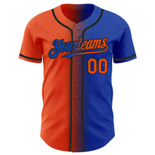 Load image into Gallery viewer, Custom Thunder Blue Orange-Black Authentic Gradient Fashion Baseball Jersey
