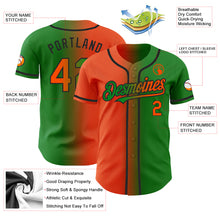 Load image into Gallery viewer, Custom Grass Green Orange-Black Authentic Gradient Fashion Baseball Jersey
