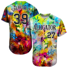 Load image into Gallery viewer, Custom Scratch Graffiti Pattern Black-White 3D Authentic Baseball Jersey
