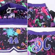 Load image into Gallery viewer, Custom Graffiti Pattern Purple-White 3D Splashes Authentic Basketball Shorts
