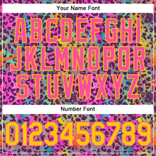 Load image into Gallery viewer, Custom Graffiti Pattern Gold-Pink 3D Colorful Leopard Authentic Baseball Jersey
