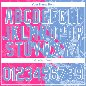 Custom Graffiti Pattern Light Blue-Pink 3D Scratch Authentic Baseball Jersey