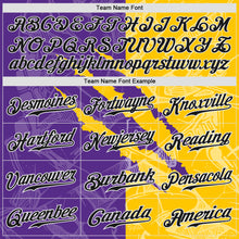 Load image into Gallery viewer, Custom Graffiti Pattern Black Yellow-Purple 3D Scratch Authentic Baseball Jersey
