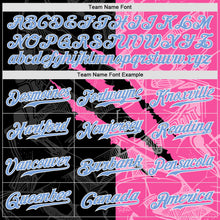 Load image into Gallery viewer, Custom Graffiti Pattern Light Blue Pink-Black 3D Scratch Authentic Baseball Jersey
