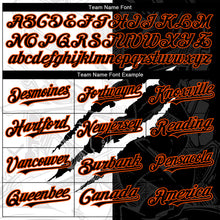 Load image into Gallery viewer, Custom Graffiti Pattern Black-Orange 3D Scratch Authentic Baseball Jersey
