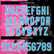 Load image into Gallery viewer, Custom Graffiti Pattern Sky Blue Black-Pink 3D Scratch Authentic Baseball Jersey
