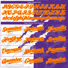 Load image into Gallery viewer, Custom Graffiti Pattern Orange Purple-Gold 3D Scratch Authentic Baseball Jersey
