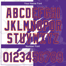 Load image into Gallery viewer, Custom Graffiti Pattern Purple-Orange 3D Scratch Authentic Baseball Jersey
