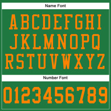 Load image into Gallery viewer, Custom Grass Green Bay Orange Mesh Authentic Football Jersey
