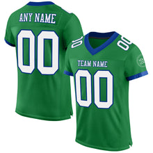 Load image into Gallery viewer, Custom Grass Green White-Royal Mesh Authentic Football Jersey
