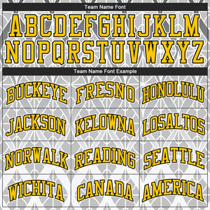 Custom Gray Gold-Black 3D Pattern Design Authentic Baseball Jersey