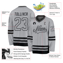 Load image into Gallery viewer, Custom Gray Gray-Black Hockey Jersey

