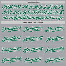 Load image into Gallery viewer, Custom Gray Kelly Green-White Authentic Baseball Jersey

