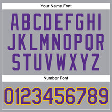 Load image into Gallery viewer, Custom Gray Purple-Gold Authentic Sleeveless Baseball Jersey
