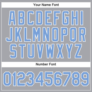 Custom Gray Light Blue-White Authentic Sleeveless Baseball Jersey