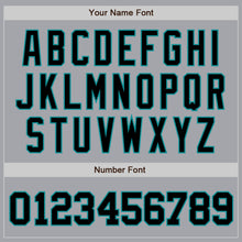 Load image into Gallery viewer, Custom Gray Black-Teal Authentic Baseball Jersey
