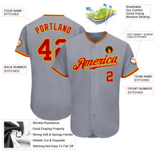 Load image into Gallery viewer, Custom Gray Red-Gold Authentic Baseball Jersey
