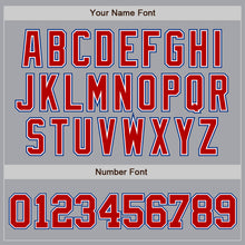 Load image into Gallery viewer, Custom Gray Red White-Royal Authentic Baseball Jersey
