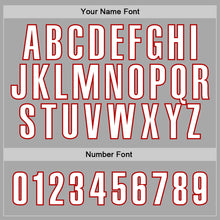 Load image into Gallery viewer, Custom Gray White Red-Gold Authentic Baseball Jersey
