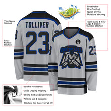 Load image into Gallery viewer, Custom Gray Black-Royal Hockey Jersey
